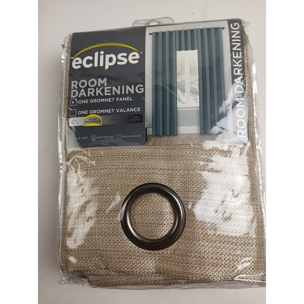 NEW Eclipse  Blackout 52 x 63 Grommet single curtain panel 'Bryson Latte' #CT22